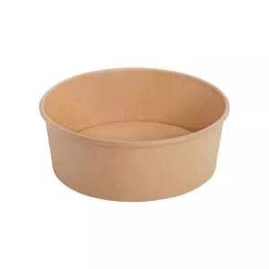 Saladier carton kraft brun 1100ml PE diam18.4 cm H5.9cm